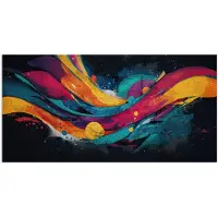 PosterMonkey Poster 160x80 cm - Banen - Golven - Kleurrijk - Abstract - Posters - Kamer decoratie - Wanddecoratie woonkamer - Muurdecoratie slaapkamer