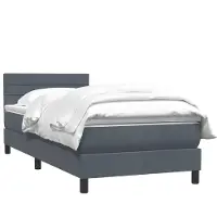 vidaXL Boxspring met matras fluweel donkergrijs 80x220 cm
