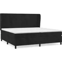vidaXL Boxspring met matras fluweel zwart 200x200 cm