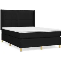 vidaXL Boxspring met matras stof zwart 140x200 cm