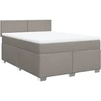 vidaXL Boxspringbed met matras, taupekleurig, 140x190 cm, met stoffen bekleding