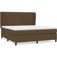 vidaXL Boxspring met matras stof donkerbruin 160x200 cm