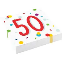 Magni Servetten 50 Jaar Confetti 33 X 33 Cm 20 Stuks