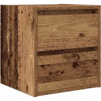 vidaXL Nachtkastje wandgemonteerd 38x34x40 cm oud houtkleurig