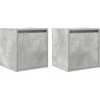 vidaXL Nachtkastjes 2 st wandgemonteerd 38x34x40 cm betongrijs