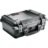 Peli 1450 BK flightcase zonder schuim 371x258x152 mm