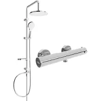Mexen Erik opbouw douche set met regendouche en thermostatische douchekraan Kai, chroom - 77100205-00