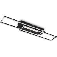 Briloner LED-plafondlamp Frame Mid, zwart, Woon-/ Eetkamer, metaal, Modern, LED plafondlamp