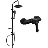 Mexen Erik opbouw douche set met regendouche en Sabre douchekraan, zwart - 72140205-70