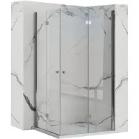 REA Fold N2 - Opklapbare Douchecabine - Chroom - 100X100 Vierkant - 100X100X190Cm