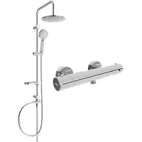 Mexen Carl Opbouw Douche Set met Regendouche en Thermostatische Douchemengkraan Kai, Chroom - 77100240-00