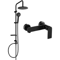 Mexen Carl opbouw douche set met regendouche en Zero-douchemengkraan, zwart - 71140240-70