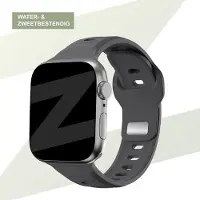 Strap-it Bandz Siliconen bandje 'Outdoor' - geschikt voor Apple Watch (Series 12/11/10), (SE 3/2/1), (Series 9/8/7/6/5/4) - 38/40/41/42mm - donkergrijs