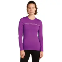 Icebreaker Merino 200 Oasis Mountain Pulse Lange Mouwen Basislaag Paars L Vrouw