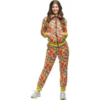 Boland - Trainingspak Pop art babe UV (S) - Volwassenen - - 80s - 90s - foute party - grappig - retro trainingspak - neon