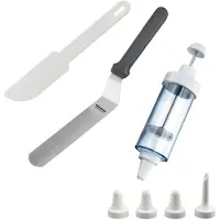 Westmark Baking Set, 3 delen: 1 garneringsspuit met 5 nozzles, 1 hoekpallet, 1 cakeverwijderaar, plastic/roestvrij staal, transparant/zwart/wit, 311522E6