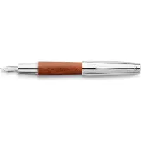 Faber-Castell FC-148202 Vulpen E-motion Chroom/ Bruin Perenhout EF