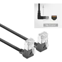 ACT UFTP CAT6a slimline netwerkkabel | haaks (boven) / haaks (boven) | LSZH | zwart | 0,50 meter