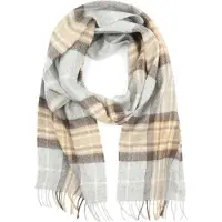 Suitable Sjaal Ruit Merino Wol Beige Grijs -