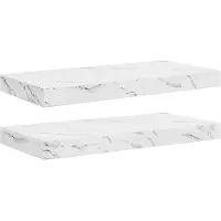vidaXL Wandplank Muurmontage 2 st Wit Marmer 50 x 23,5 x 3,8 cm