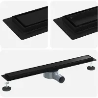 vidaXL Doucheafvoer 2-in-1 met 360° Sifon Zwart 70 cm