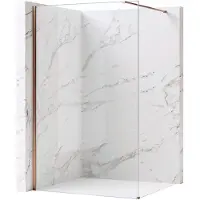 REA Walk-in Douchewand Flexi Transparent / Brush Copper 80