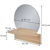 Vicco Elyra Badkamerspiegel – 40 x 47.5 cm met plank Krachtige eik goud