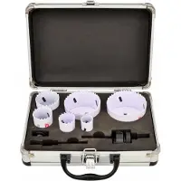 AWTOOLS Black Line Serie - Bimetalen Gatenzaag Set - 22-73mm - 8 Stuks - Inclusief Koffer