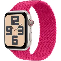 Apple Gevlochten solobandje voor de Watch | 44/45/46/49 mm - Maat 7 - Raspberry