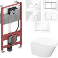 Wiesbaden Tece profil toiletset set 24 vesta rimless met tece drukplaat