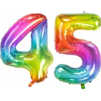 Folat Verjaardag Leeftijd folieballon - 45 jaar - multi kleuren - 86 cm - cijferballon groot