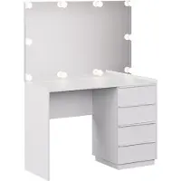 Vicco Viktoria Kaptafel met licht – 110 cm met spiegel en ledverlichting Wit