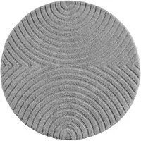 Muratap Japandi art rond scandinavisch vloerkleed laagpolig effen - 120 cm