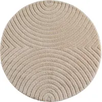 Muratap Japandi art rond scandinavisch vloerkleed laagpolig effen - 160 cm