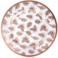 Affek Design Onderbord Wit Koper 33 cm - Bord - Onderborden - Kaarsenbord - Onderzet - Bord - Decoratieve Rand