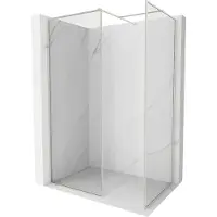 Mexen Kioto-F douchescherm Walk-in met frame 155 x 90 , transparant 8 mm, geborsteld nikkel - 800-155-202-04-97-090