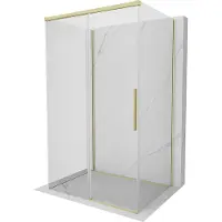 Mexen Rox-3S 3-zijdige schuifdouchecabine 130 x 120 , transparant, goud geborsteld - 8C2-130-120-55-00-3S