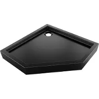 Mexen Flow+ pentagonale douchebak 100 x 100 , zwart mat - 46P701010H
