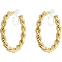 Yehwang Luxe Hoops Clip Oorbellen | RVS (Verkleurt niet) | Klipoorbellen (geen gaatjes) | Goudkleurig | | Snelle verzending