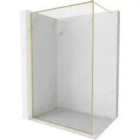 Mexen Kioto-F douchescherm Walk-in met frame 115 x 202 , transparant 8 mm, goud geborsteld - 800-115-104-55-00