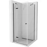 Mexen Roma draaideur douchecabine 90 x 90 cm, transparant, zwart - 854-090-090-70-00