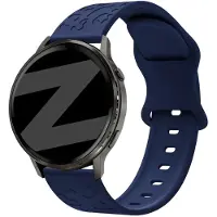 Bandz Siliconen 'Flowers' bandje geschikt voor Garmin Vivoactive 4s / Vivomove 3s / Venu 4 - 41mm / Venu 3s / Venu 2s / Forerunner 265s / Forerunner 255s - Donkerblauw