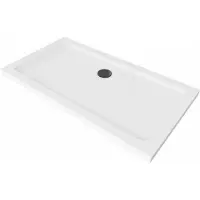 Mexen Flat rechthoekige slanke douchebak 140 x 70 , wit, zwarte sifon - 40107014B