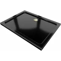 Mexen Flat rechthoekige slim douchebak 110 x 90 , zwart, gouden sifon - 40709011G