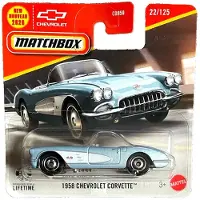Matchbox 1958 CHEVROLET CORVETTE CABRIO VOLARE BLUE 22/125 METAL (1:64) SHORT CARD