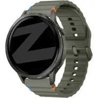 Bandz Siliconen 'Wave' bandje geschikt voor Garmin Vivoactive 4s / Vivomove 3s / Venu 4 - 41mm / Venu 3s / Venu 2s / Forerunner 265s / Forerunner 255s - Legergroen