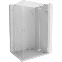 Mexen Lunar Duo draaideur douchecabine rechts 90 x 80 , transparant, geborsteld nikkel - 834-090P-080L-97-00
