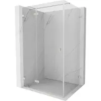 Mexen Lunar T schuifdeur douchecabine links 85 x 110 , transparant, geborsteld nikkel - 834T-085-110-97-00-L