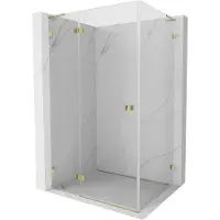 Mexen Lunar L douchecabine scharnierend links 75 x 90 , transparant, goud - 834L-075-090-50-00-L