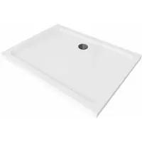 Mexen Flat rechthoekige slanke douchebak 130 x 90 , wit, zwarte sifon - 40109013B